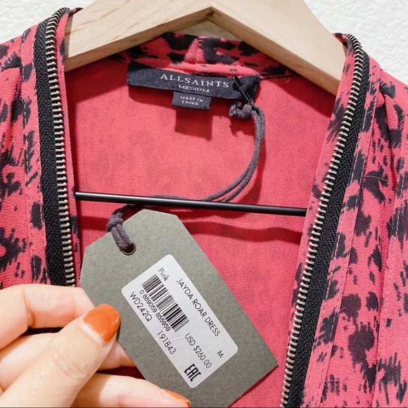 AllSaints Jayda Roar Dress, Pink size M - Picture 11 of 11